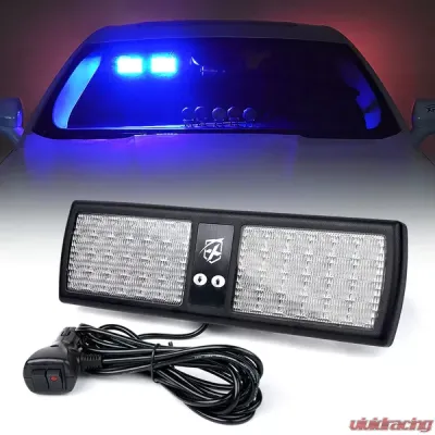 Xprite Blue Decoy Series Windshield Visor 48 LED Strobe Lights - 52019-B