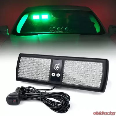 Xprite Green Decoy Series Windshield Visor 48 LED Strobe Lights - 52019-G