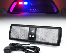 Xprite Red/Blue Decoy Series Windshield Visor 48 LED Strobe Lights