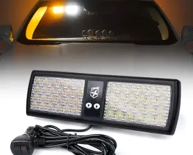 Xprite White/Amber Decoy Series Windshield Visor 48 LED Strobe Lights