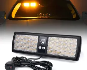 Xprite Amber Decoy Series Windshield Visor 48 LED Strobe Lights