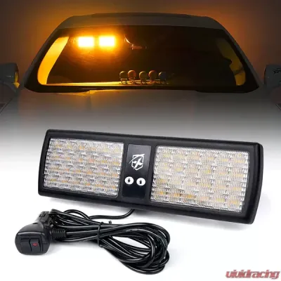 Xprite Amber Decoy Series Windshield Visor 48 LED Strobe Lights - 52019-Y