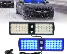 Xprite Blue Agent Series Dual Windshield Sun Visor Strobe Lights
