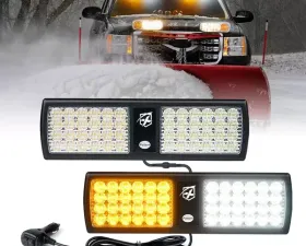 Xprite White/Amber Agent Series Dual Windshield Sun Visor Strobe Lights