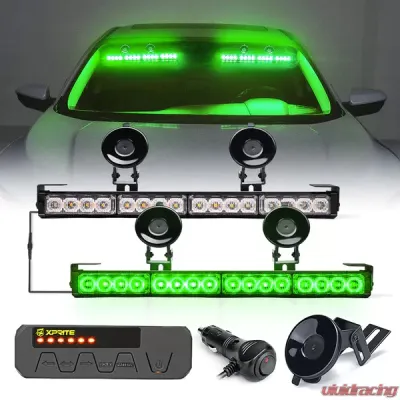 Xprite Green Contract G1 Series Dual LED Traffic Advisor Strobe Lights - 52024-G1-G