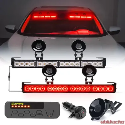 Xprite Red Contract G1 Series Dual LED Traffic Advisor Strobe Lights - 52024-G1-R