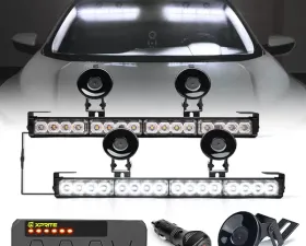 Xprite White Contract G1 Series Dual LED Traffic Advisor Strobe Lights
