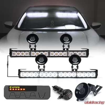 Xprite White Contract G1 Series Dual LED Traffic Advisor Strobe Lights - 52024-G1-W