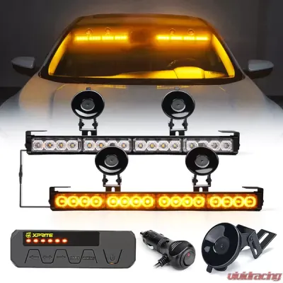 Xprite Amber Contract G1 Series Dual LED Traffic Advisor Strobe Lights - 52024-G1-Y
