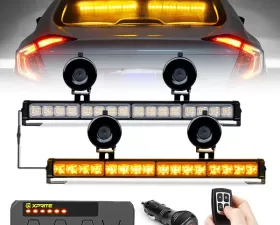 Xprite Amber Contract G2 Series Dual LED Traffic Advisor Strobe Lights with Remote Control
