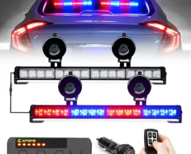 Xprite Red/Blue Contract G1 Series Dual LED Traffic Advisor Strobe Lights