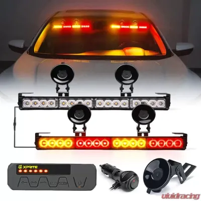 Xprite Red/Amber Contract G1 Series Dual LED Traffic Advisor Strobe Lights - 52024M-G1-RY