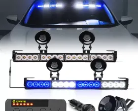 Xprite White/Blue Contract G1 Series Dual LED Traffic Advisor Strobe Lights
