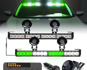 Xprite White/Green Contract G1 Series Dual LED Traffic Advisor Strobe Lights