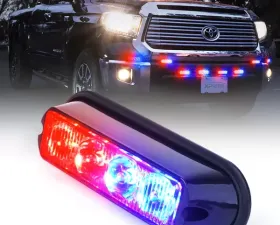 Xprite Red/Blue Marker Series 4W Surface Mount Grille Strobe Light Head