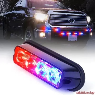 Xprite Red/Blue Marker Series 4W Surface Mount Grille Strobe Light Head - 52025-G2-RB