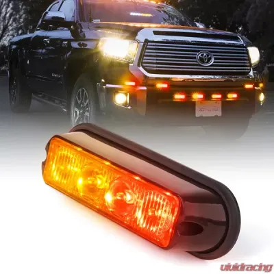 Xprite Red/Amber Marker Series 4W Surface Mount Grille Strobe Light Head - 52025-G2-RY