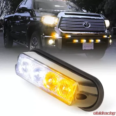 Xprite White/Amber Marker Series 4W Surface Mount Grille Strobe Light Head - 52025-G2-WY