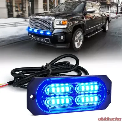 Xprite Blue Squad Series 4W Flush Mount Side Marker Strobe Light - 52025-G3-B