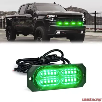 Xprite Green Squad Series 4W Flush Mount Side Marker Strobe Light - 52025-G3-G