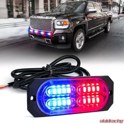 Xprite Red/Blue Squad Series 4W Flush Mount Side Marker Strobe Light - 52025-G3-RB