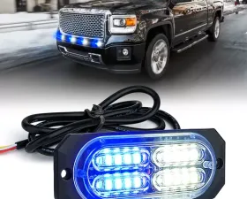 Xprite White/Blue Squad Series 4W Flush Mount Side Marker Strobe Light