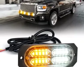 Xprite White/Amber Squad Series 4W Flush Mount Side Marker Strobe Light