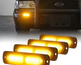 Xprite Amber Alert 12 Series 6W Flush Mount Side Marker Emergency Strobe Light