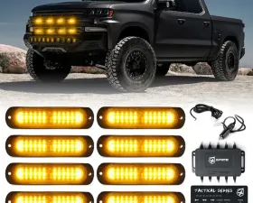 Xprite Amber Tactical 12 Series LED Marker Strobe Lights - Set of 8