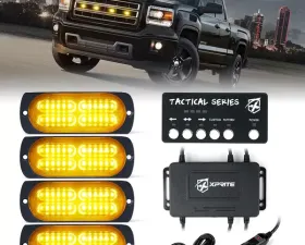 Xprite Amber Tactical 24 Series LED Marker Strobe Lights - Set of 4