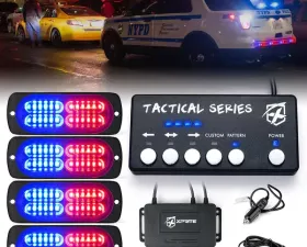 Xprite Red/Blue Set of 4 Tactical 24 Series LED Marker Strobe Lights