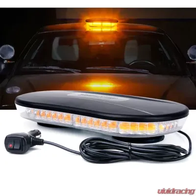 Xprite Amber Delta Series 30W COB LED Rooftop Strobe Light with Magnetic Base - 53010-Y