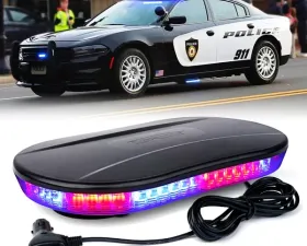 Xprite Red/Blue Delta Series 30W COB LED Rooftop Strobe Light with Magnetic Base