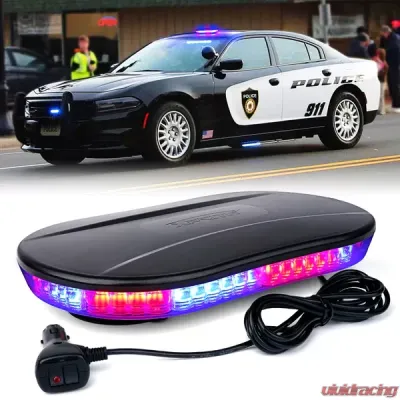 Xprite Red/Blue Delta Series 30W COB LED Rooftop Strobe Light with Magnetic Base - 53010M-RB