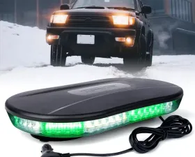 Xprite White/Green Delta Series 30W COB LED Rooftop Strobe Light with Magnetic Base