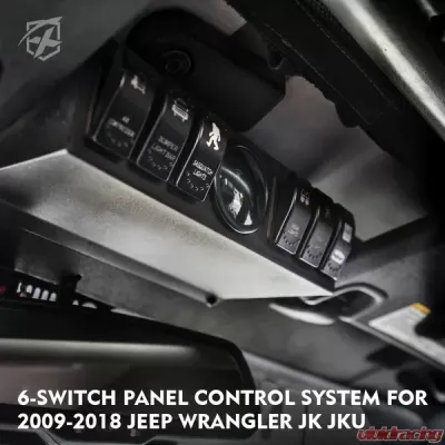 Xprite G3 6 Rocker Switch Panel With Digital Voltmeter Jeep Wrangler JK JKU 2009-2018 - CS-6SWITCH-G3