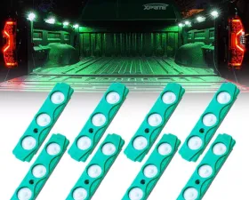 Xprite Green 8 LED Rock Light Pods Truck Bed Lighting Kit with Switch