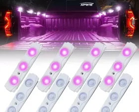 Xprite Purple 8 LED Rock Light Pods Truck Bed Lighting Kit with Switch