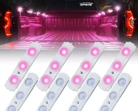 Xprite Pink 8 LED Rock Light Pods Truck Bed Lighting Kit with Switch