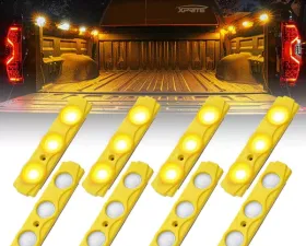 Xprite Amber 8 LED Rock Light Pods Truck Bed Lighting Kit with Switch