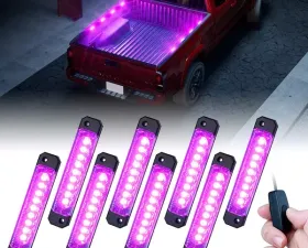 Xprite Pink Focal Series Truck Bed Interior Exterior LED Light 8 Pod Set