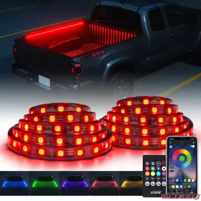 Xprite Spire 2 Series Multi-Color RGB LED Truck Bed Light Strips with Bluetooth and Remote Control - DL-TBL-2-RGB