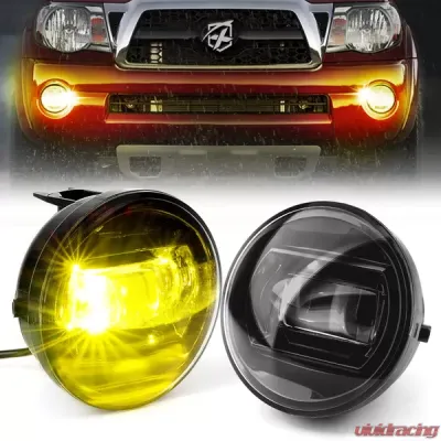Xprite Dual Color White/Amber LED Fog Lights Toyota Tacoma | Solara | Sequoia 2004-2015 - FL-TRUCK-G3-WY
