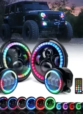 Xprite 7" Exhibit Series 90W LED Headlight & Fog Light Jeep Wrangler JK 2007-2018                                     - XP-JL-HL-JK-90W-G3-CHASE-KIT - Image 2