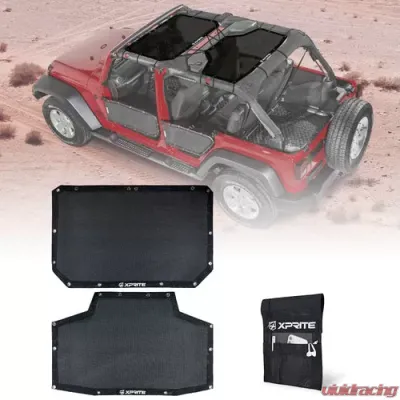 Xprite Black Bikini Mesh Sunshade Top Jeep Wrangler JKU 2007-2018 - JK-SHADE-K