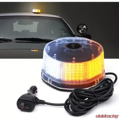 Xprite White/Amber Sun Beam Series 240 LED High Intensity Strobe and Rotating Light Beacon - SL-360A-WY