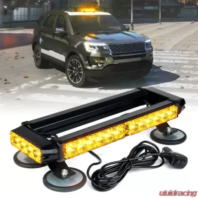 Xprite 14.5" Amber Pursuit LED Series Rooftop Strobe Light with Magnetic Base - SL-C108-G1-Y