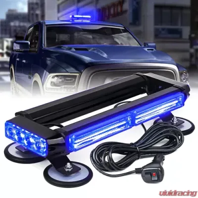 Xprite 14.5" Blue Pursuit COB Series Rooftop LED Strobe Light with Magnetic Base - SL-C108-G2-B