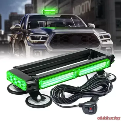 Xprite 14.5" Green Pursuit COB Series Rooftop LED Strobe Light with Magnetic Base - SL-C108-G2-G
