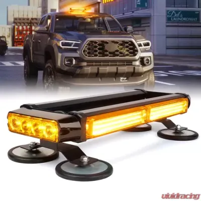 Xprite 14.5" Amber Pursuit COB Series Rooftop LED Strobe Light with Magnetic Base - SL-C108-G2-Y